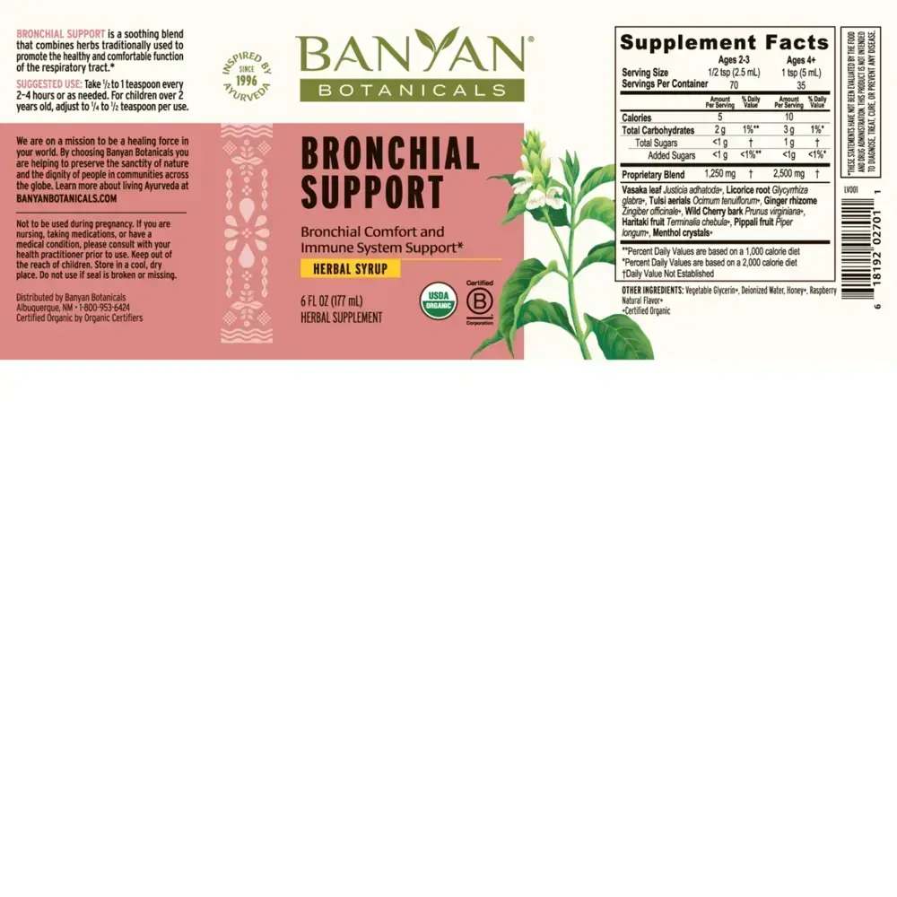 Product image for Bronchial Support Herbal Syrup.