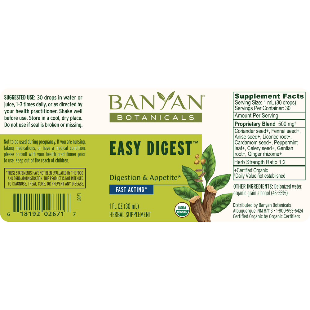 Banyan Botanicals Easy Digest, Organic | Emerson Ecologics