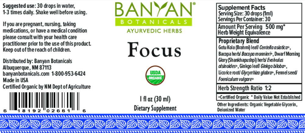Product image for Focus Liquid Extract, Organic.