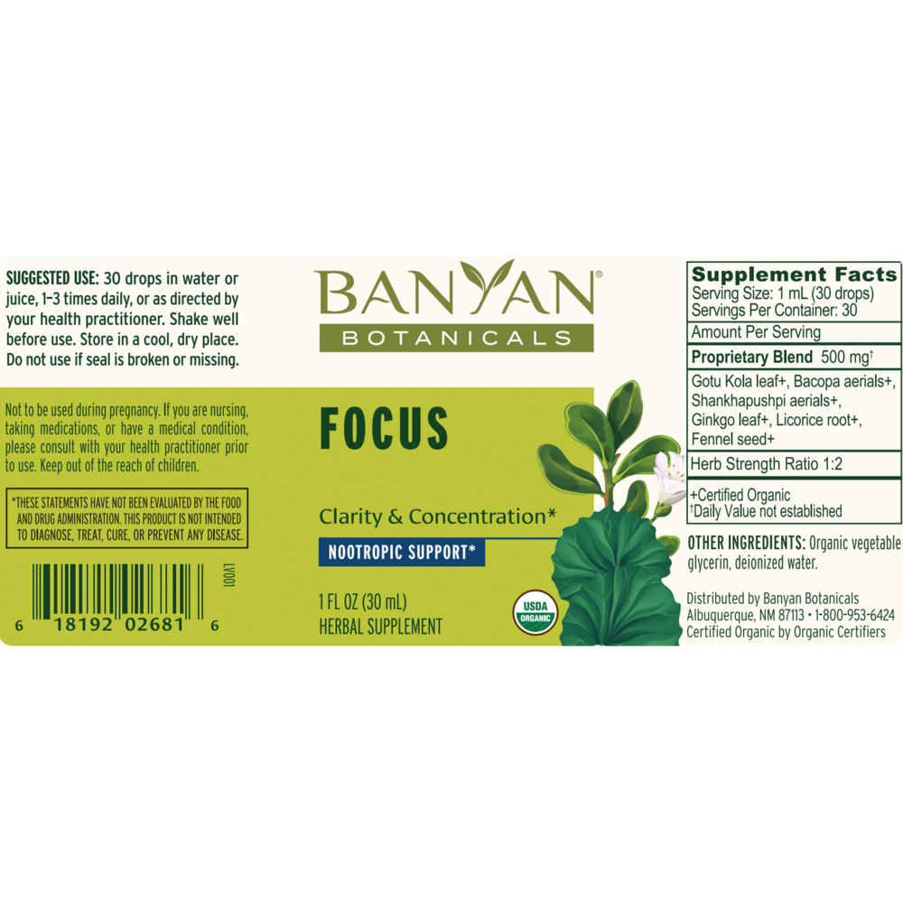 Product image for Focus Liquid Extract, Organic.