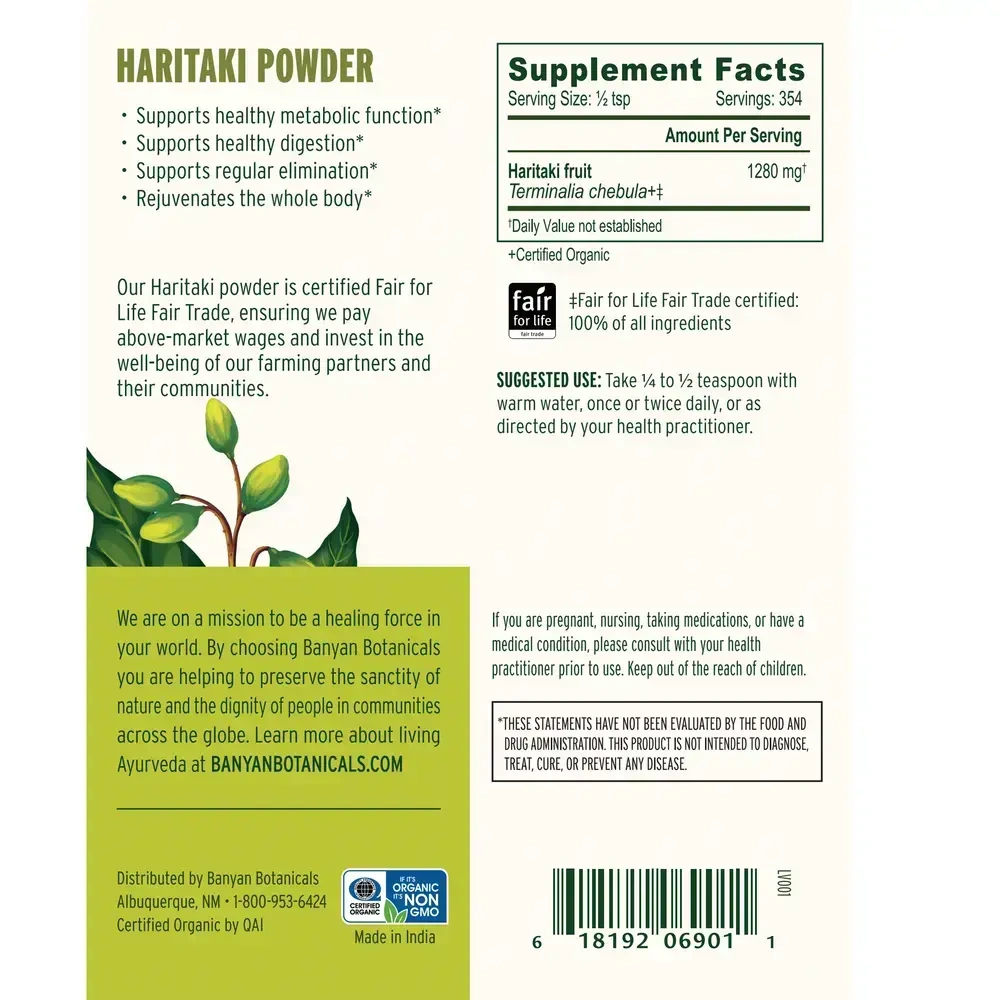 Product image for Haritaki Fruit Powder, Organic.