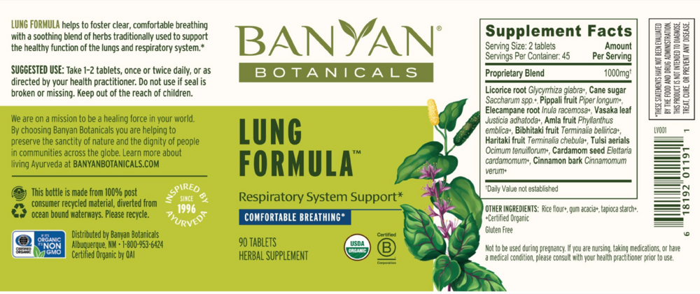 Product image for Lung Formula.