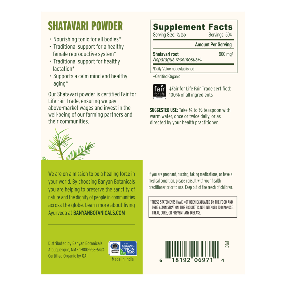 Product image for Shatavari Root Powder, Organic.
