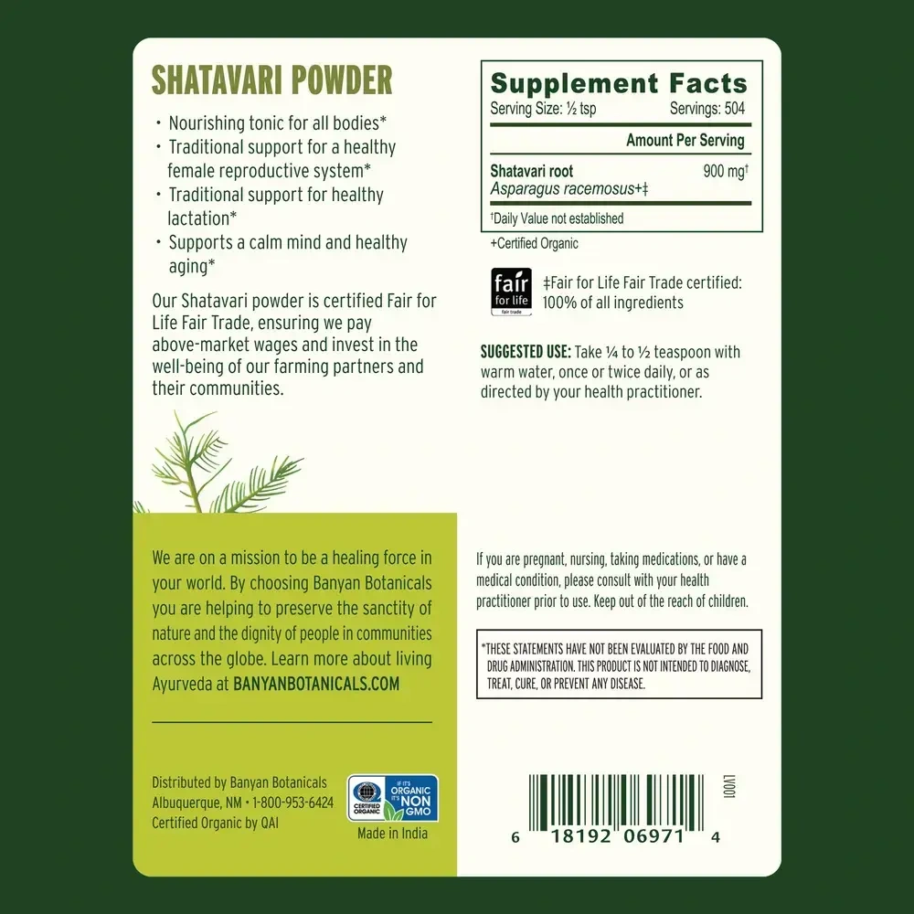 Product image for Shatavari Root Powder, Organic.