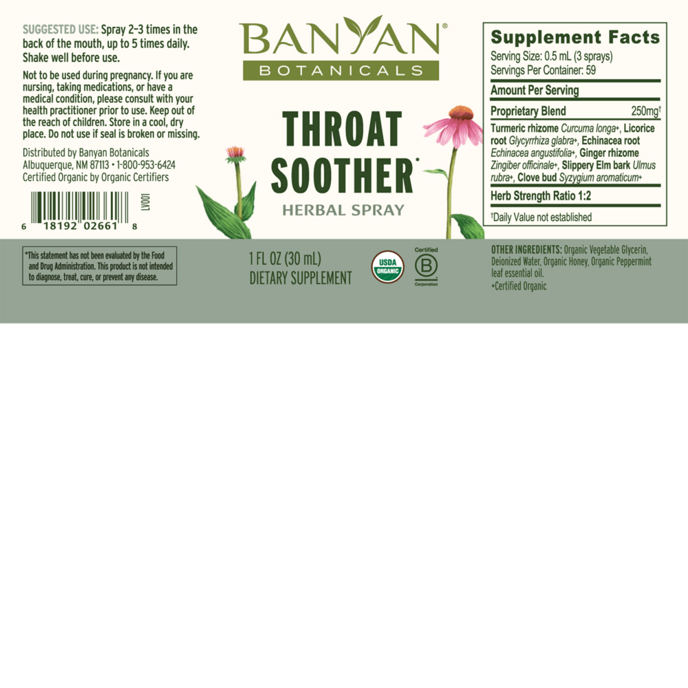 Product image for Throat Soother Spray, Organic.