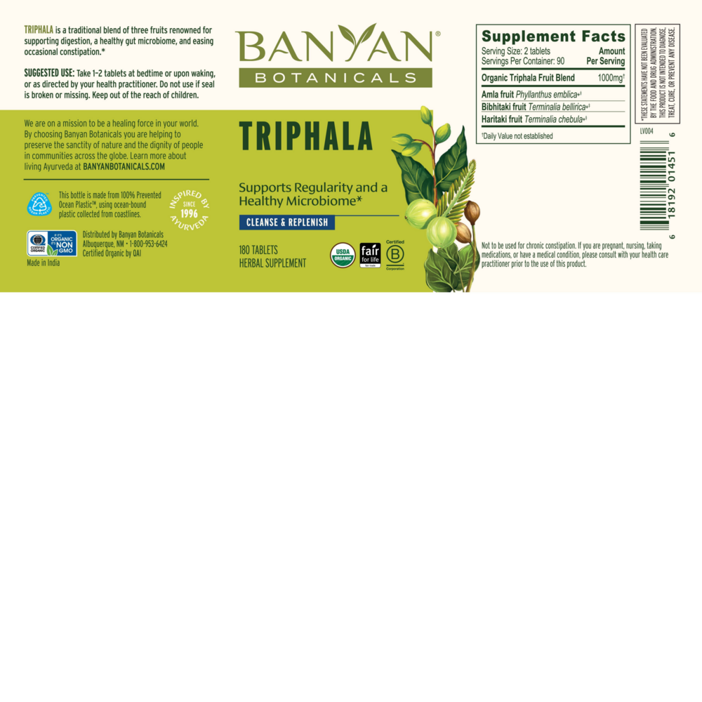 Product image for Organic Triphala Tablets.