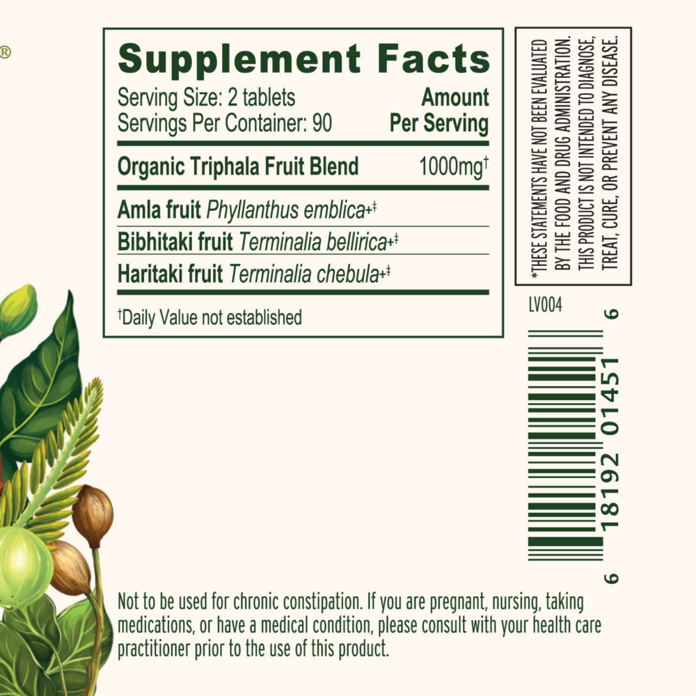 Product image for Organic Triphala Tablets.