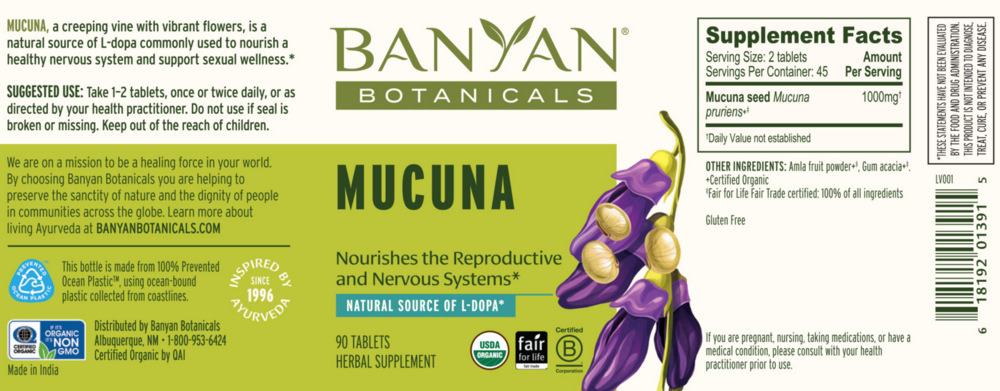 Product image for Mucuna (Kapikacchu) Tablets.
