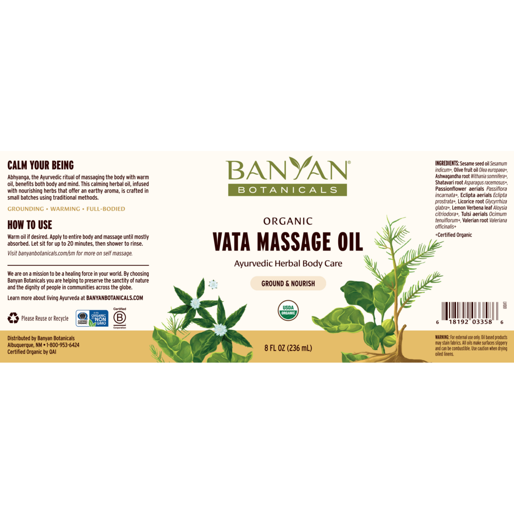 Product image for Vata Massage Oil, Organic.