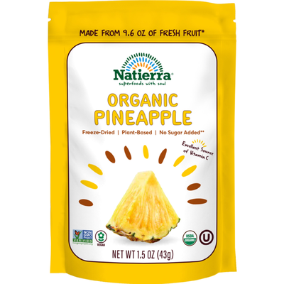 Organic Freeze Dried Pineapple 1.5 Ounces