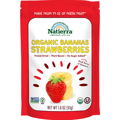 Organic Freeze Dry Bananas Strawberries 1.8 Ounces