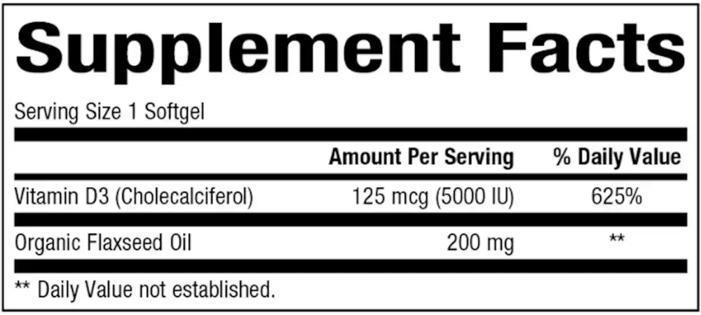 Product image for Vitamin D3 5000iu.