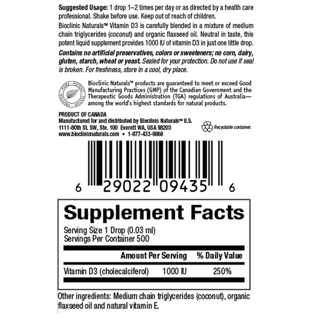 Product image for Vitamin D3 Drops.