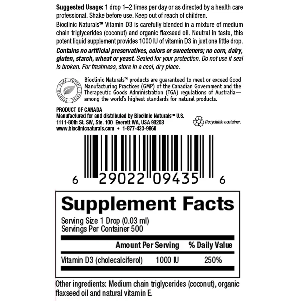 Product image for Vitamin D3 Drops.