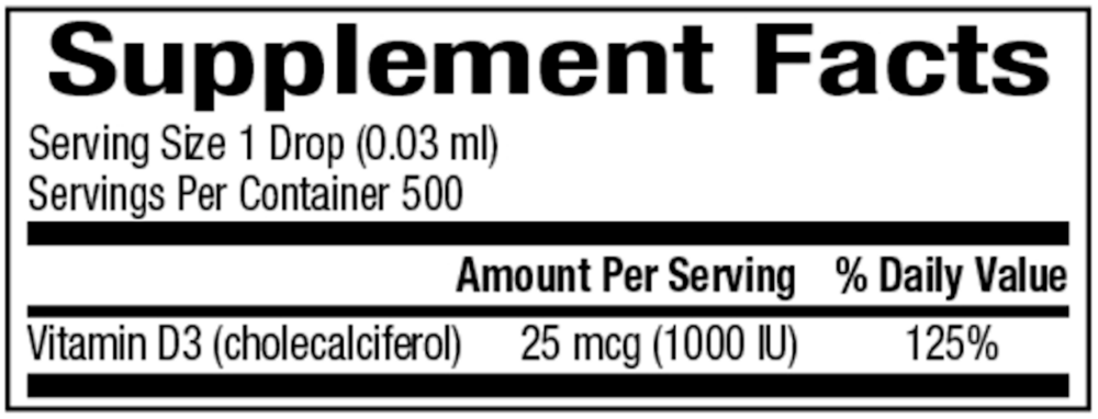 Product image for Vitamin D3 Drops.