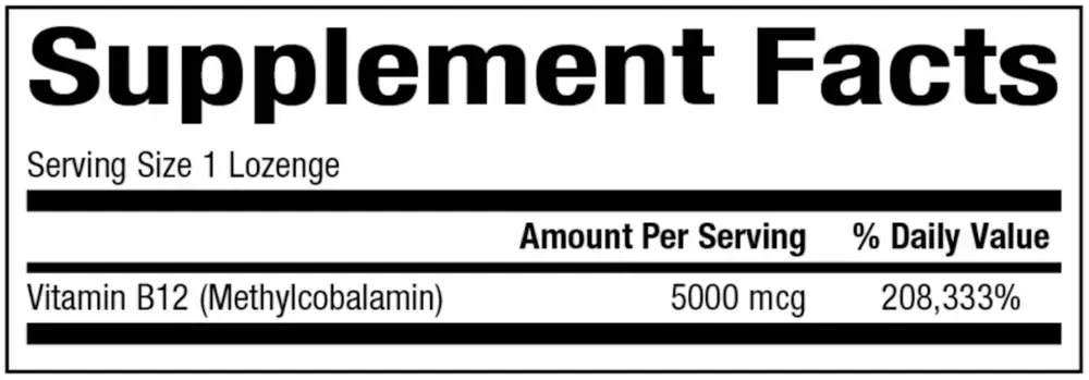 Product image for B12 Methylcobalamin 5000mcg.