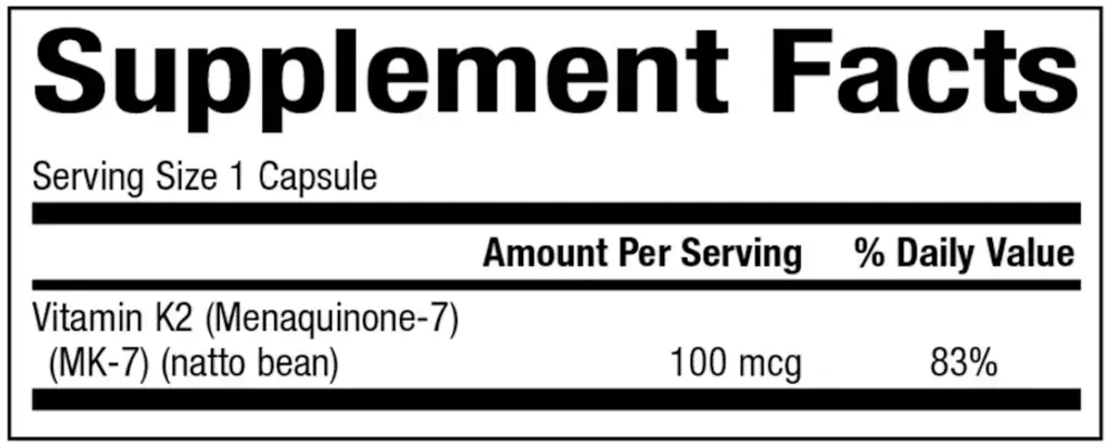 Product image for Vitamin K2 100mcg.