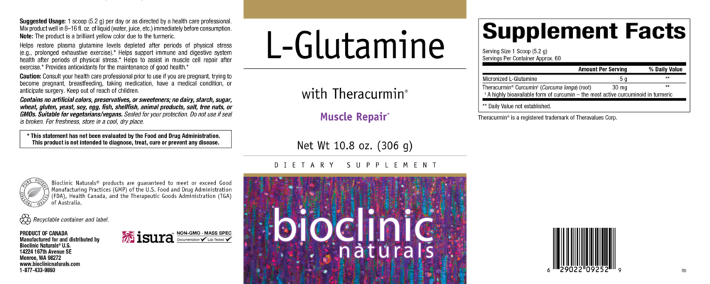 Product image for L-Glutamine with Theracurmin.