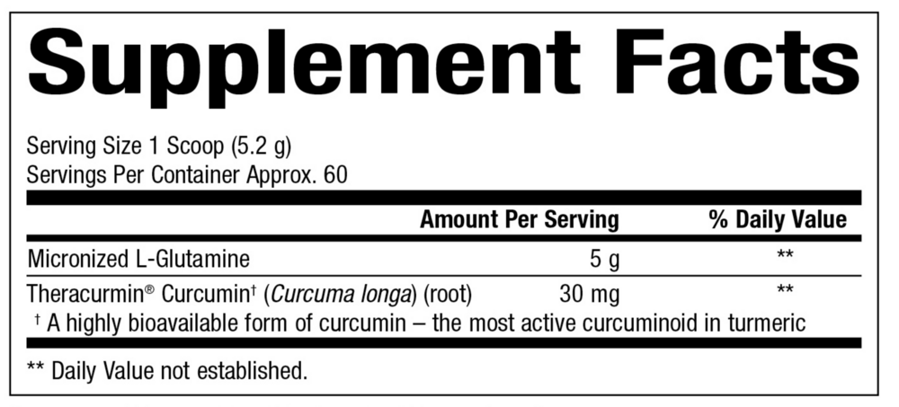 Product image for L-Glutamine with Theracurmin.