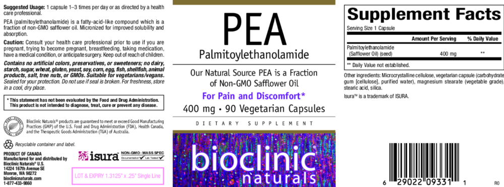 Product image for PEA (Palmitoylethanolamide).