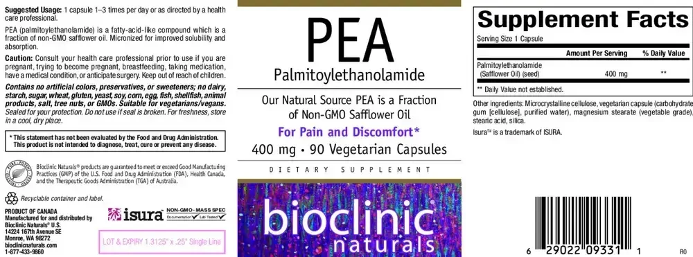 Product image for PEA (Palmitoylethanolamide).