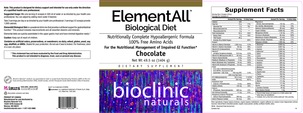 Product image for ElementAll Biological Diet - Chocolate.