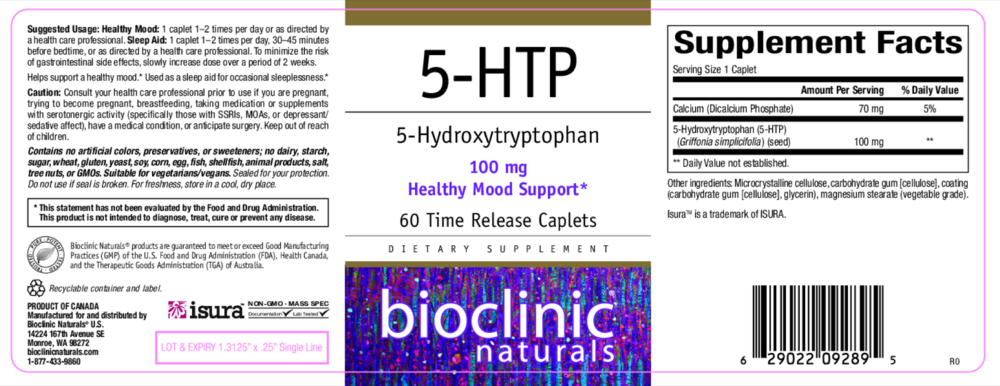 Product image for 5-HTP (5-Hydroxytryptophan) 100 mg.