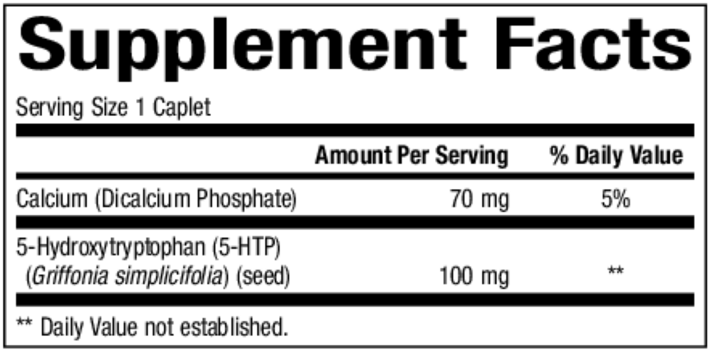 Product image for 5-HTP (5-Hydroxytryptophan) 100 mg.