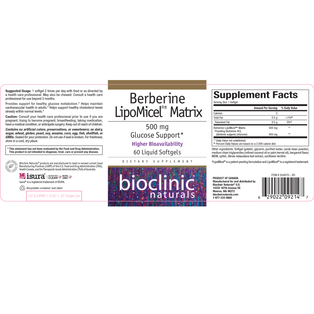 Product image for Berberine LipoMicel Matrix.