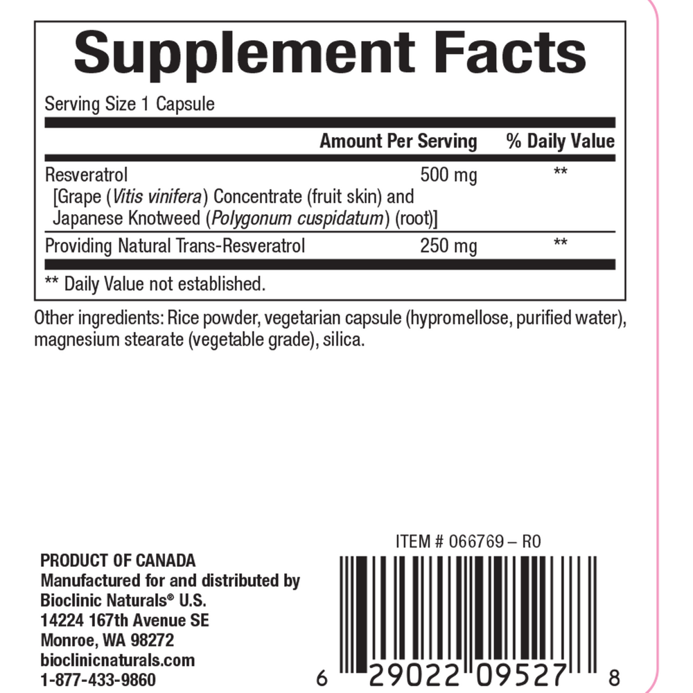 Product image for Resveratrol.