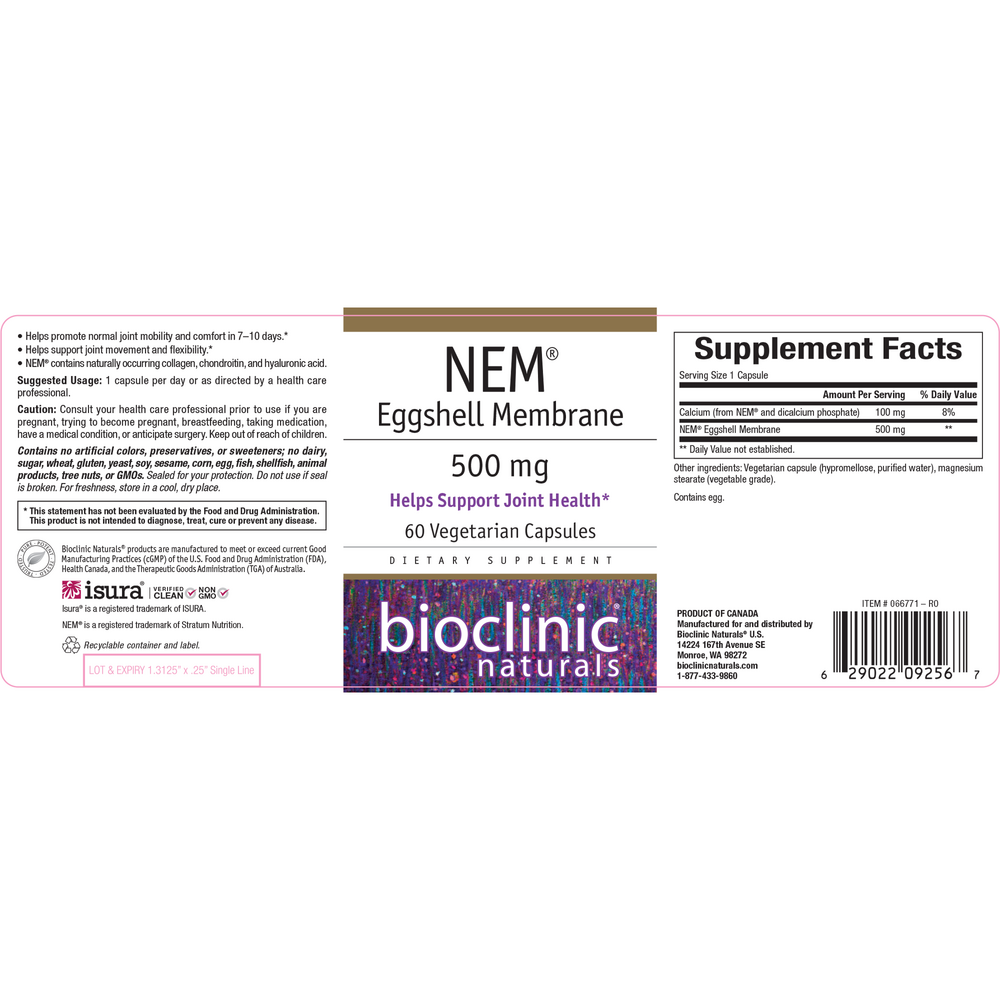 Product image for NEM Eggshell Membrane 500mg.