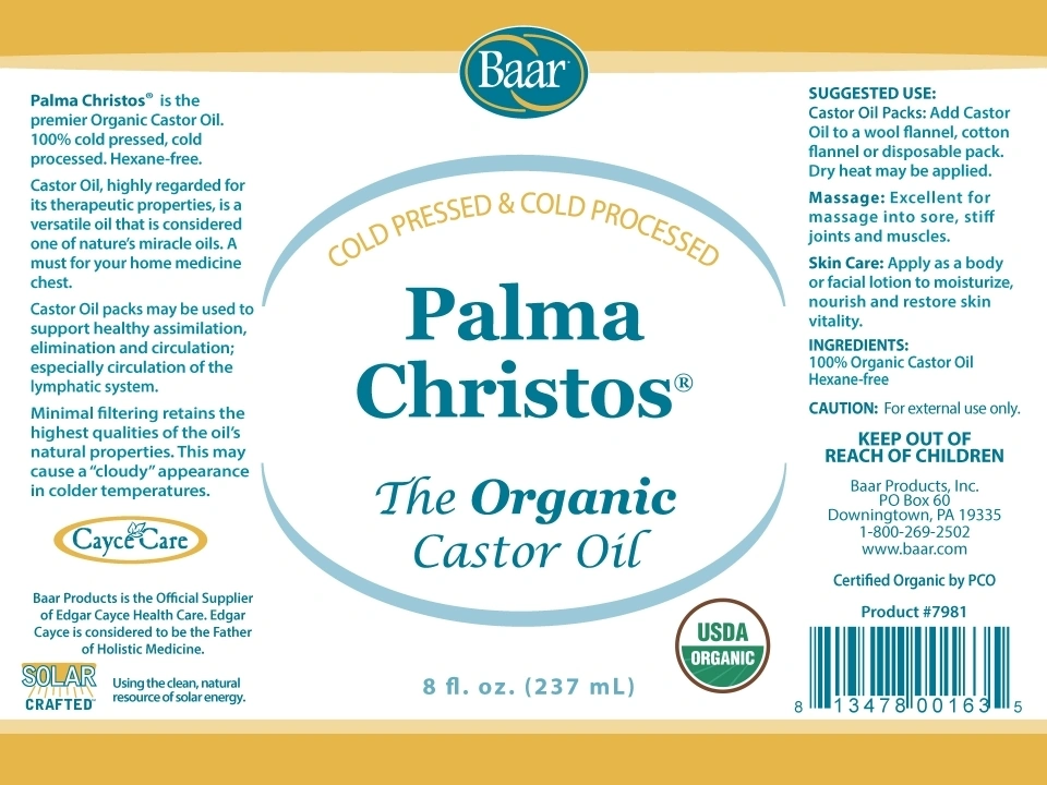 Product image for Palma Christos Organic Castor Oil.