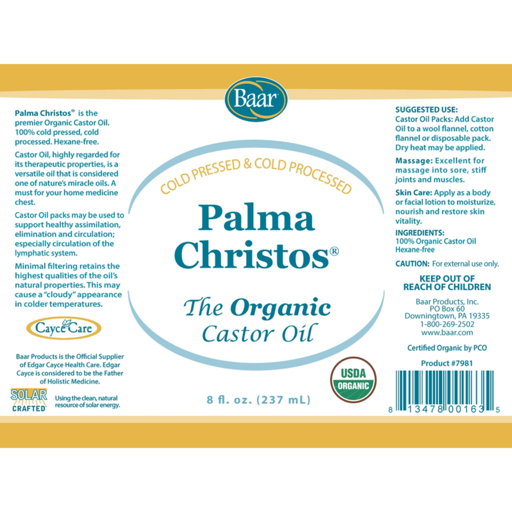 Product image for Palma Christos Organic Castor Oil.