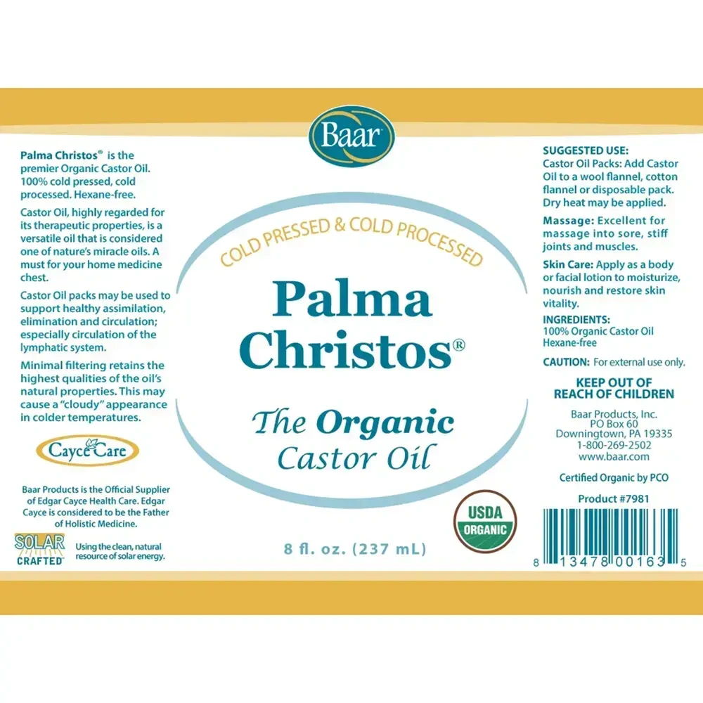 Product image for Palma Christos Organic Castor Oil.