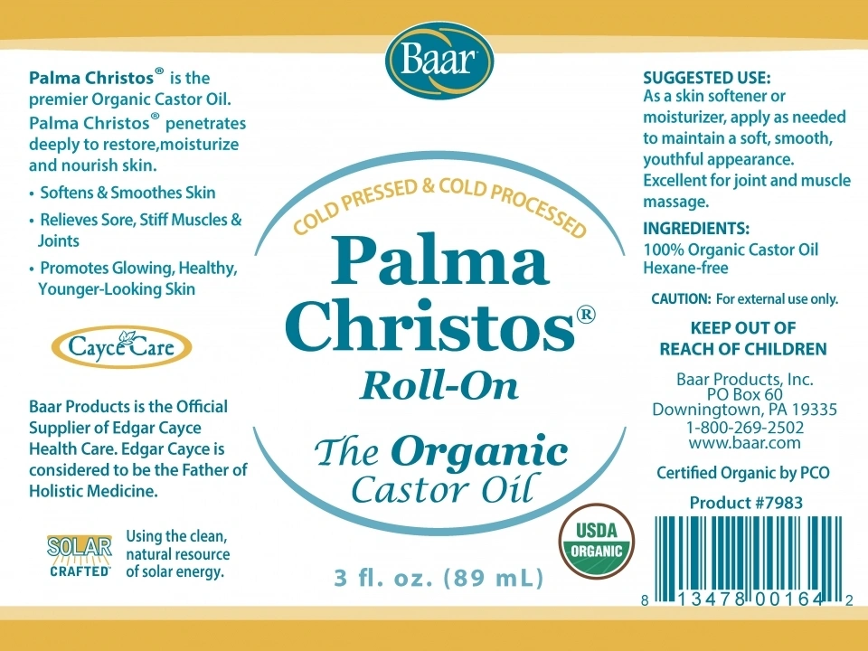 Product image for Palma Christos Organic Roll-On Castor Oil.