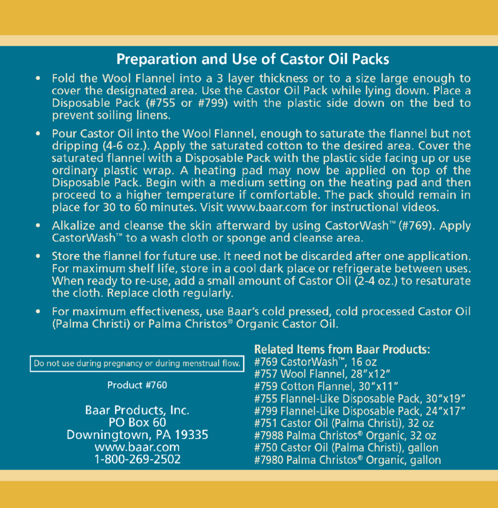 Product image for Wool Flannel for Castor Oil packs.