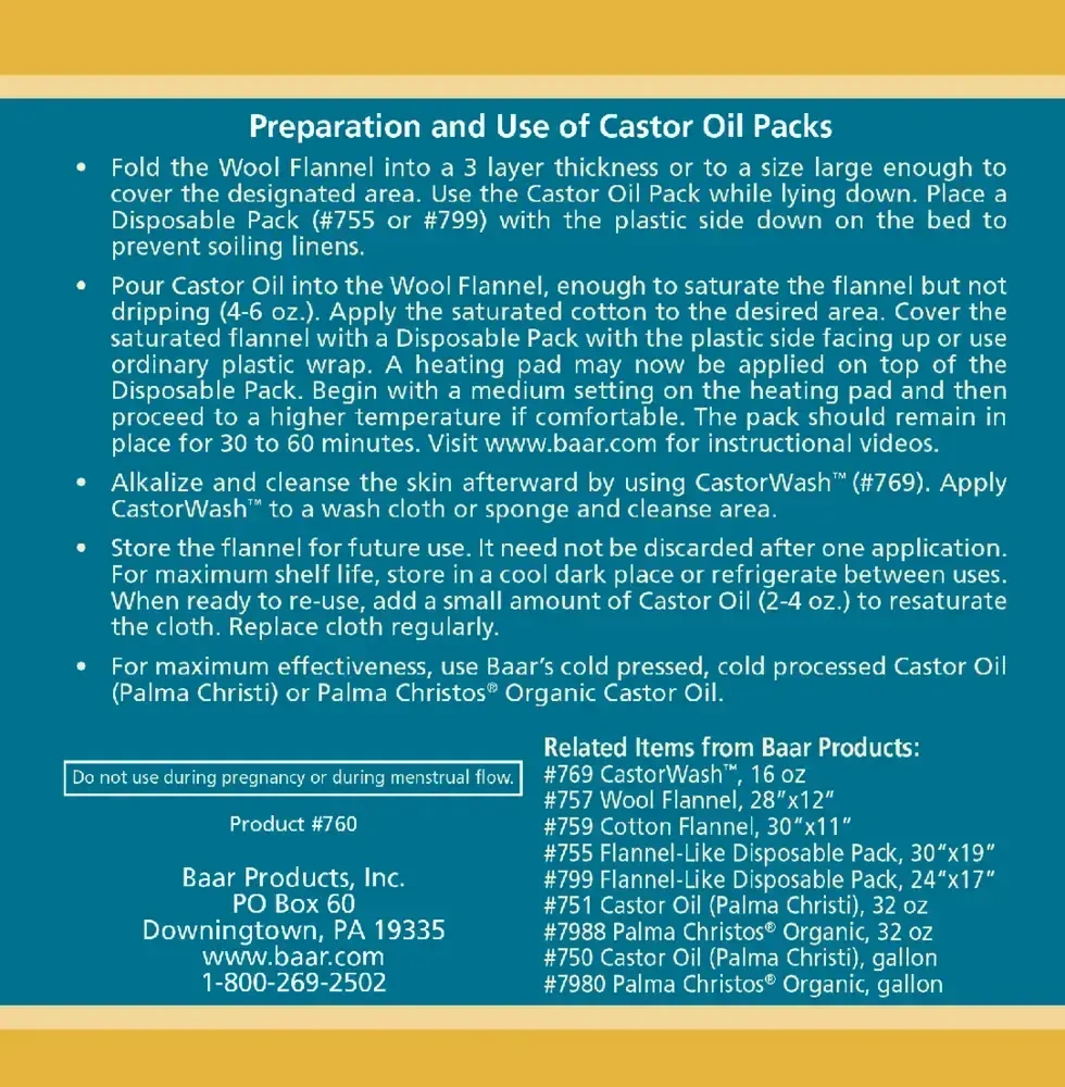 Product image for Wool Flannel for Castor Oil packs.