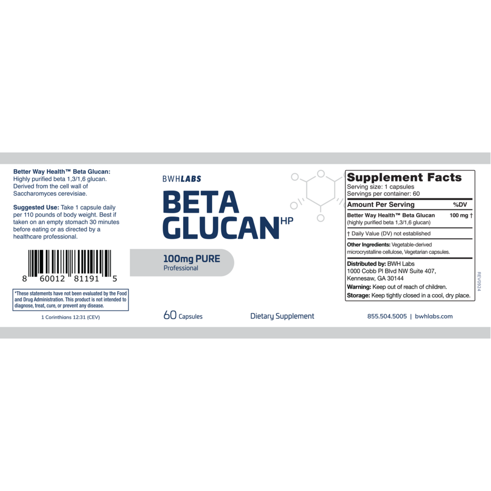 Product image for Beta Glucan 100mg.