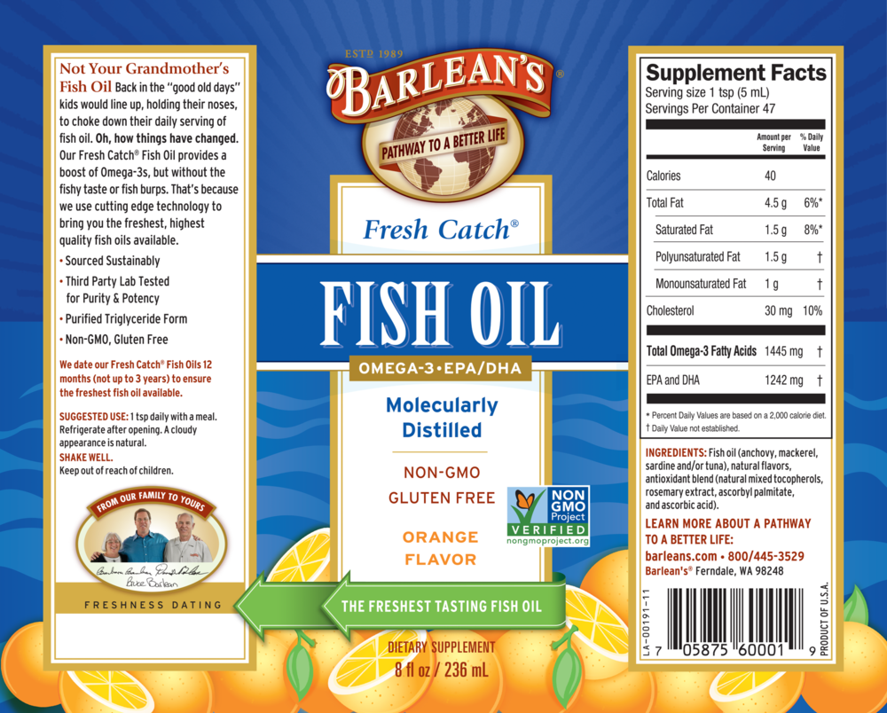 Product image for Fresh Catch Fish Oil Orange Flavor Liquid.
