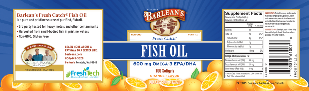 Product image for Fresh Catch Fish Oil Orange Flavor.