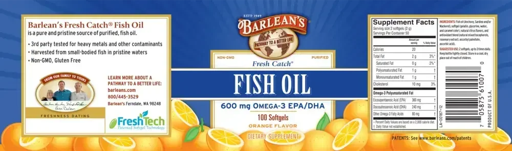 Product image for Fresh Catch Fish Oil Orange Flavor.