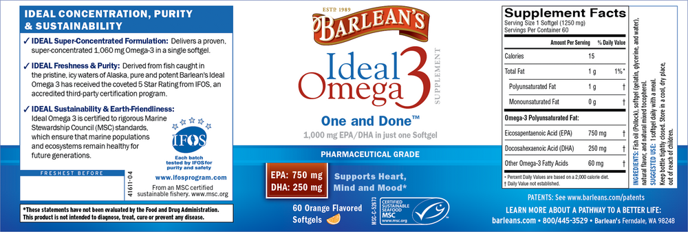 Product image for Ideal Omega3.