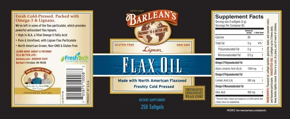 Product image for Lignan Flax Oil - Softgels.
