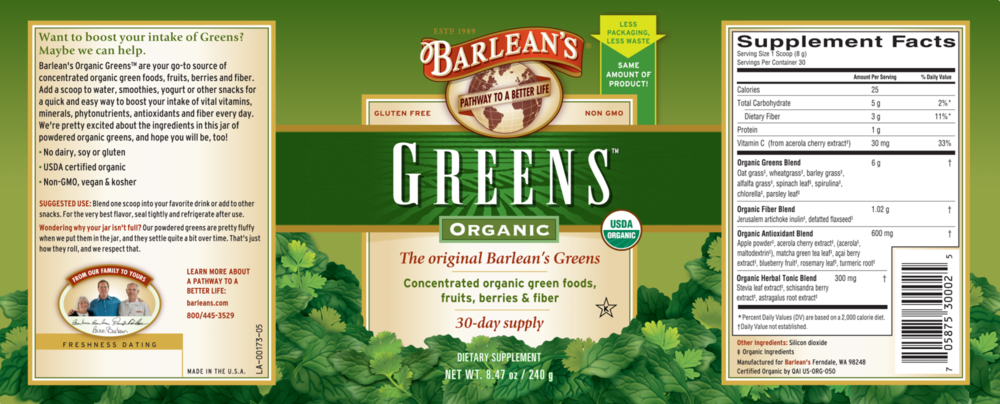 Product image for Organic Greens.