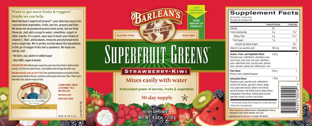Product image for Superfruit Strawberry Kiwi Greens.