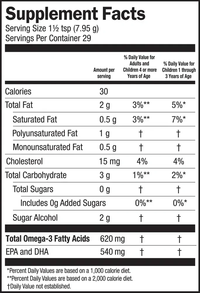 Product image for Seriously Delicious Omega Pals Chirpin' Slurpin' Lemonade Fish Oil.