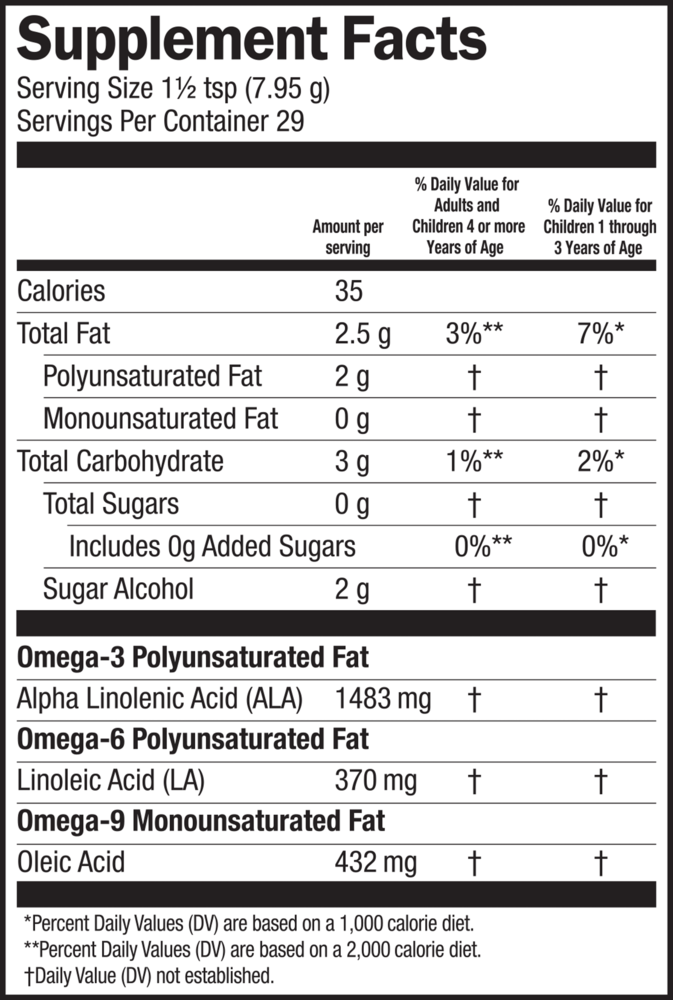 Product image for Seriously Delicious Omega Pals Sensational Straw-nana Flax Oil.