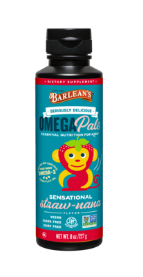 Seriously Delicious Omega Pals Sensational Straw-nana Flax Oil 227 Grams