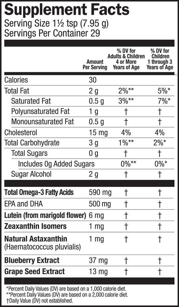 Product image for Seriously Delicious Omega Pals Hooty Fruity Tangerine Fish Oil + Eye Nutrition.