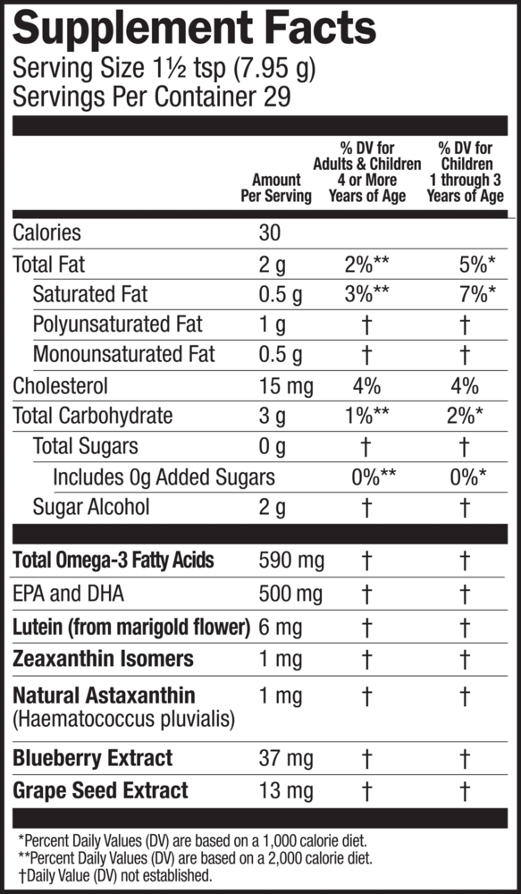 Product image for Seriously Delicious Omega Pals Hooty Fruity Tangerine Fish Oil + Eye Nutrition.